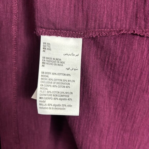 Style & Co Women's Lace-Trim Embroidered Top Berried Treasure 2XL NWT's. - Picture 9 of 11